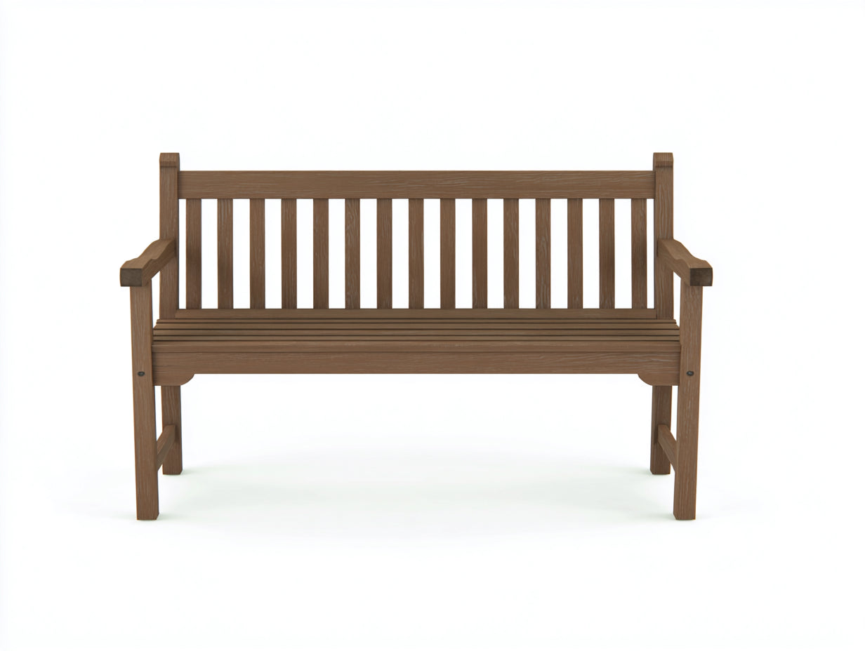Gartenbank aus Holz 150 x 60 x 90 cm - Braun - Klassisches Design für den Außenbereich