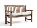 Gartenbank aus Holz 150 x 65 x 90 cm - Braun und Beige - 2-Sitzer mit Sitzpolster im rustikalen Stil