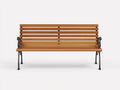 Gartenbank aus Holz und Metall 150 x 58 x 88 cm - Braun und Schwarz - 3-Sitzer mit Lattenlehne