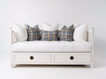 Schlafsofa aus Holz 210 x 100 x 96 cm - Weiß - 2 Schubladen für Gästezimmer im klassischen Landhausstil