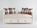 Schlafsofa aus Holz 205 x 100 x 90 cm - Weiß - 2 Schubladen für Gästezimmer im Landhausstil