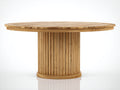 Gartentisch Holz 120 x 120 x 75 cm - Braun - Rundes natürliches Design für Garten Terrasse und Außenbereich