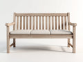 Gartenbank aus Holz mit Sitzpolstern 165 x 62 x 92 cm - Natur und Beige - Klassisches Design mit Rückenlehne und Armlehnen
