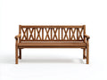 Gartenbank aus Holz 150 x 60 x 90 cm - Braun - 3-Sitzer mit Kreuzstreben im Landhausstil