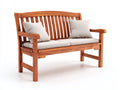 Gartenbank aus Massivholz 130 x 62 x 92 cm - Rotbraun - 2-Sitzer mit geschwungener Rückenlehne