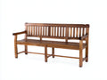 Gartenbank aus Massivholz 180 x 62 x 92 cm für Terrasse und Garten - Braun - Klassisches 3-Sitzer-Design